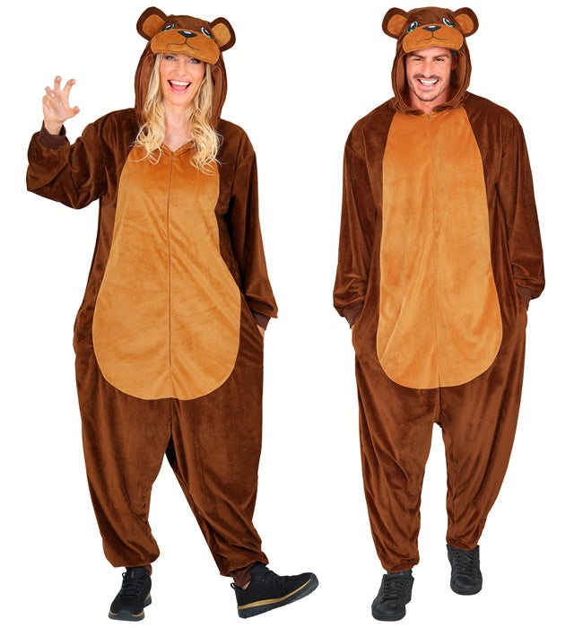 Plush Onesie Bear  Hooded Jumpsuit 