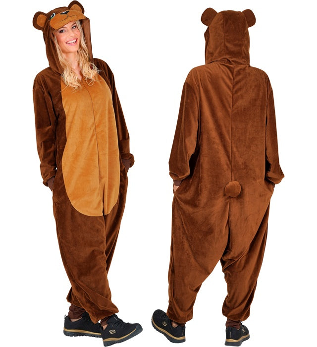 Plush Onesie Bear  Hooded Jumpsuit 