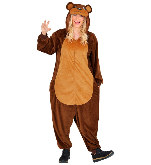 Plush Onesie Bear  Hooded Jumpsuit 