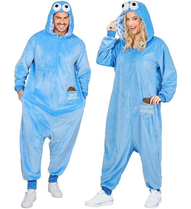 Plush Onesie Sweets Monster  Hooded Jumpsuit, Biscuit 