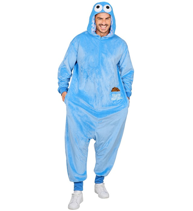 Plush Onesie Sweets Monster  Hooded Jumpsuit, Biscuit 