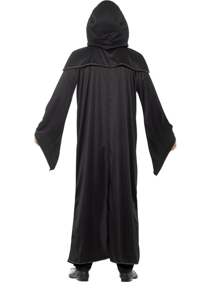 Wizard Cloak Black Hooded Sorcerer Adult Costume Robe 3