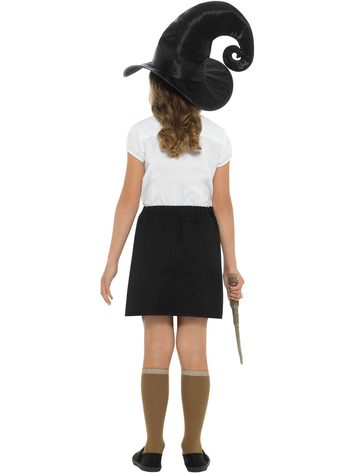 Wizard Kit Kids Black Hat Yellow and Gold Tie 34cm Wand Instant Costume