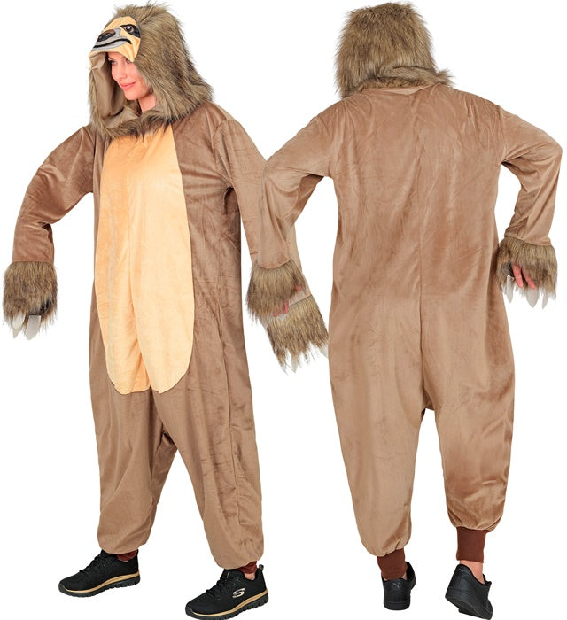 Plush Onesie Sloth  Hooded Jumpsuit 