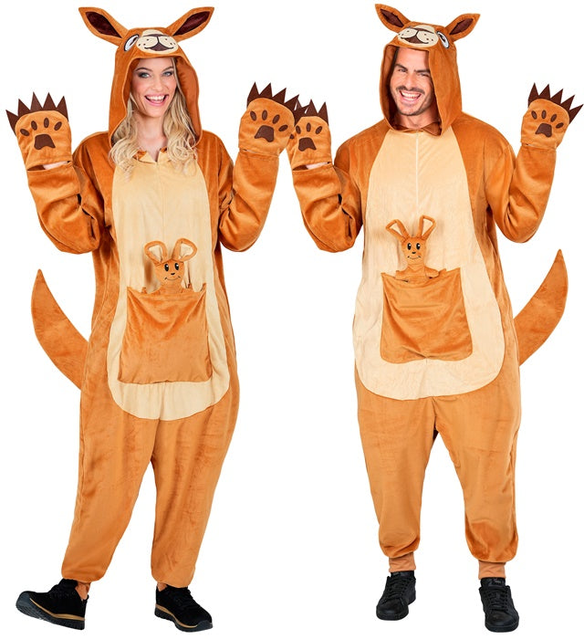 Plush Onesie Kangaroo  Hooded Jumpsuit, Baby Kangaroo 