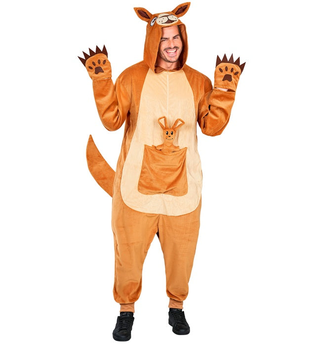 Plush Onesie Kangaroo  Hooded Jumpsuit, Baby Kangaroo 