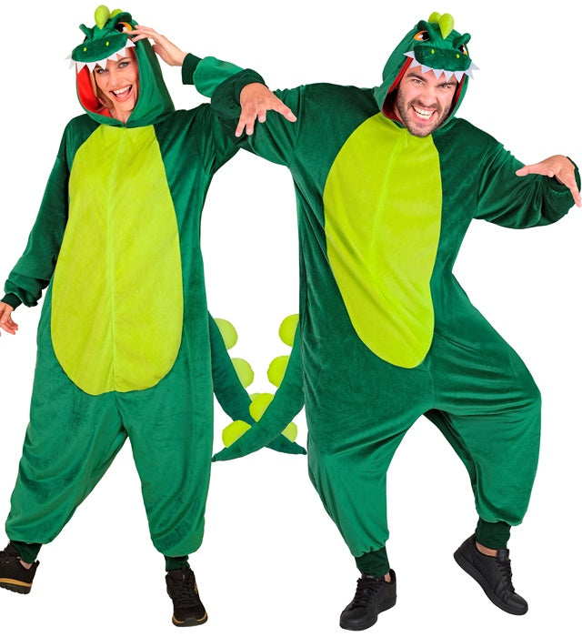 Plush Onesie Dinosaur  Hooded Jumpsuit 
