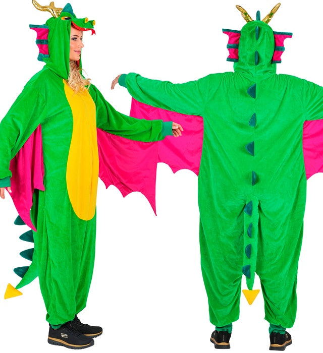 Plush Onesie Dragon  Hooded Jumpsuit 