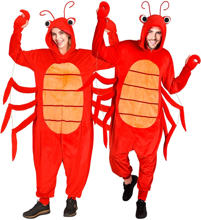 Plush Onesie Lobster  Hooded Jumpsuit 