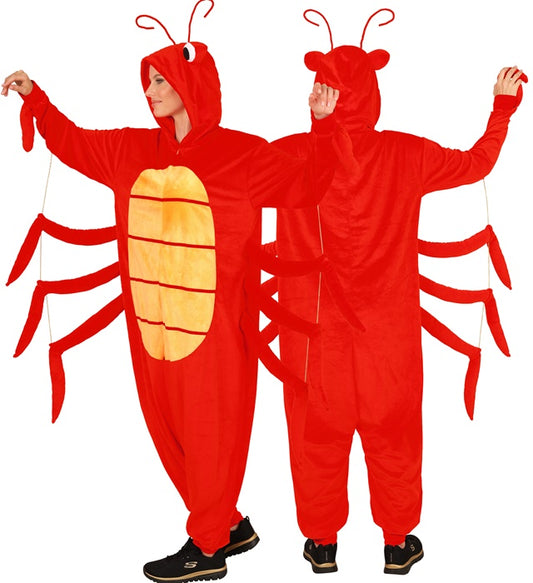 Plush Onesie Lobster  Hooded Jumpsuit 