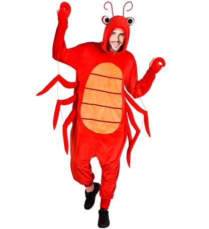 Plush Onesie Lobster  Hooded Jumpsuit 