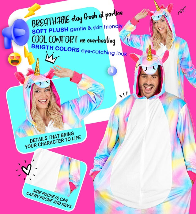 Plush Onesie Unicorn  Hooded Jumpsuit 