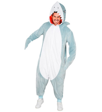 Plush Onesie Shark  Hooded Jumpsuit 