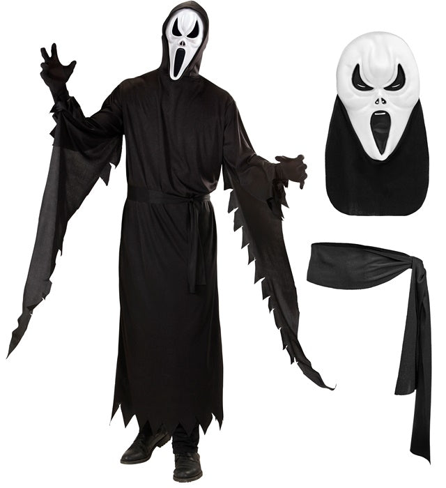 Screaming Ghost  Hooded Robe, Belt, Mask 