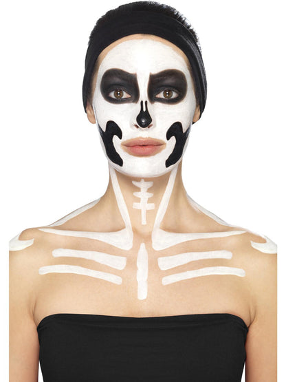 Skeleton Liquid Latex Kit Adult Make Up Pots 2 Sponge Applicators 4