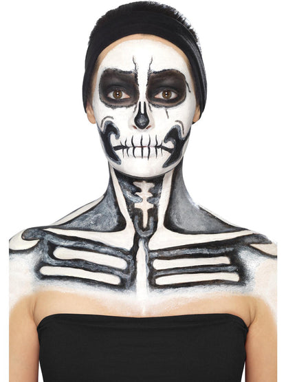 Skeleton Liquid Latex Kit Adult Make Up Pots 2 Sponge Applicators 6