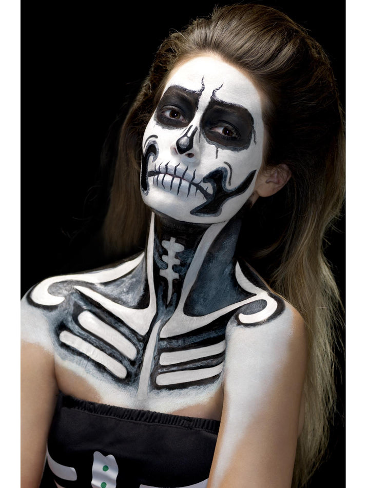Skeleton Liquid Latex Kit Adult Make Up Pots 2 Sponge Applicators 7