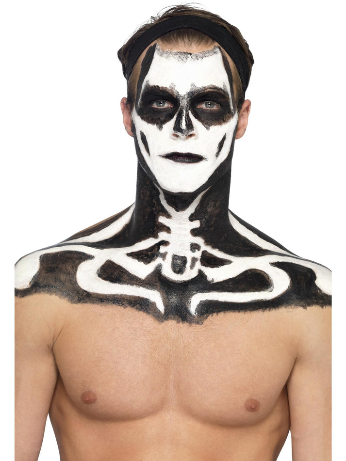 Skeleton Liquid Latex Kit Adult Make Up Pots 2 Sponge Applicators 10