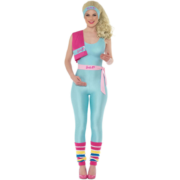 Barbie Costume Fitness Great Shape Workout Adult Blue Jumpsuit 1