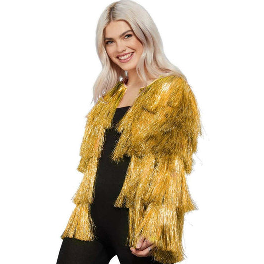 Tinsel Festival Jacket Fever Adult Gold Coat 1