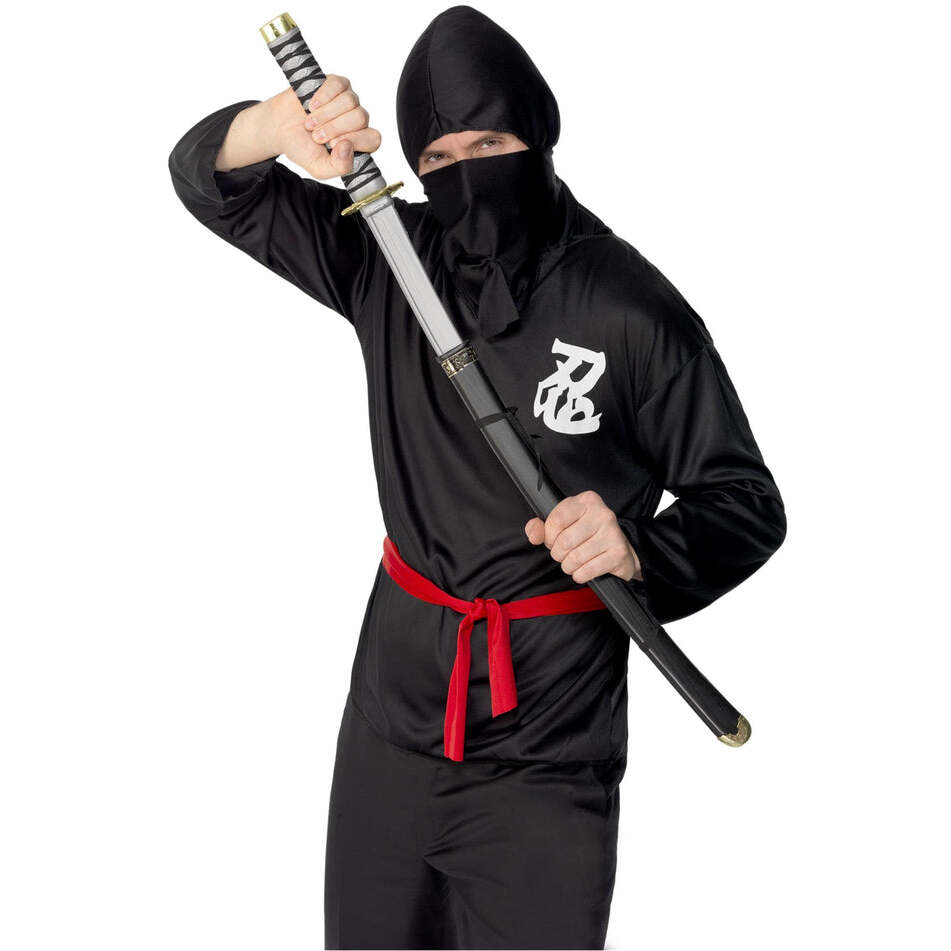 Oriental Warrior Sword and Scabbard Grey Plastic 73cm Costume Accessory 1