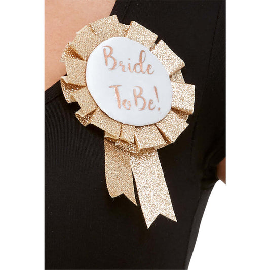 Bride To Be Rosette Rose Gold Wedding Hen Night Party Accessory 1