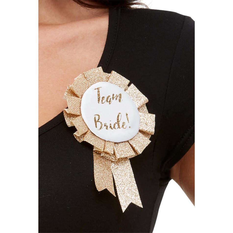 Team Bride Rosette Rose Gold Adult Wedding Accessory 1