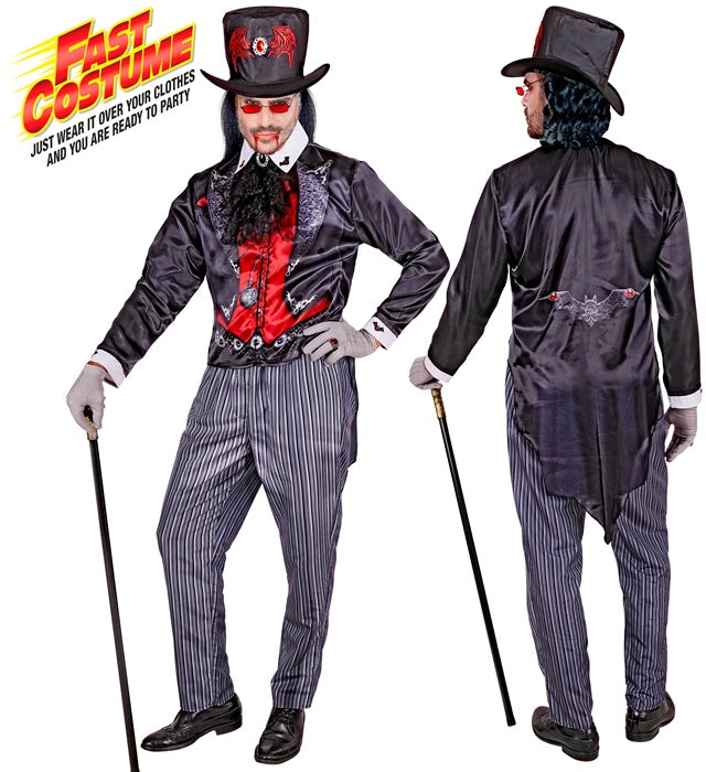 Vampire Fast Costume  Jacket, Pants, Hat, Jabot 
