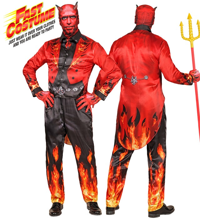 Devil Fast Costume  Jacket, Pants, Gloves, Mask With Horns 