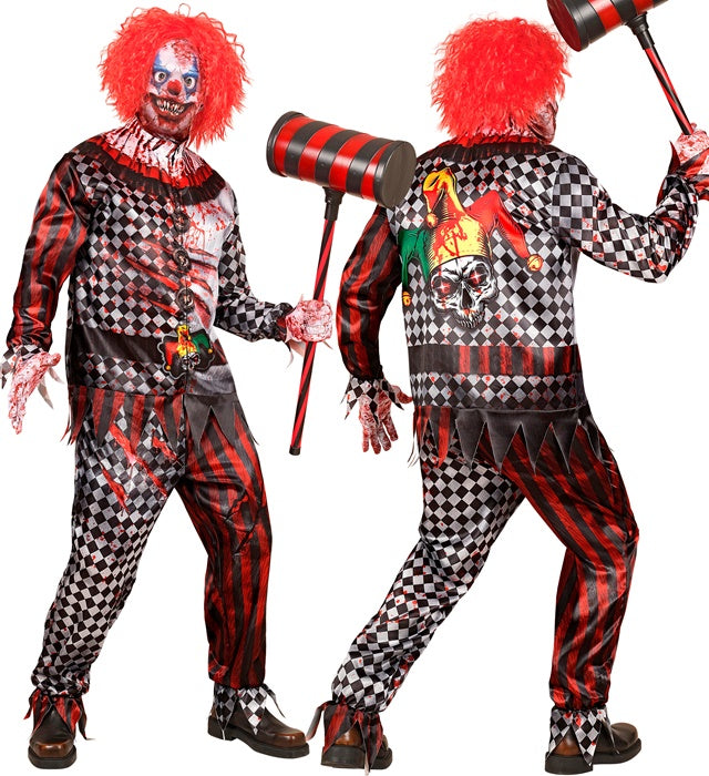Evil Clown Fast Costume  Jacket, Pants, Gloves, Mask 