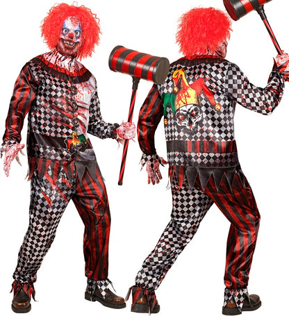 Evil Clown Fast Costume  Jacket, Pants, Gloves, Mask 