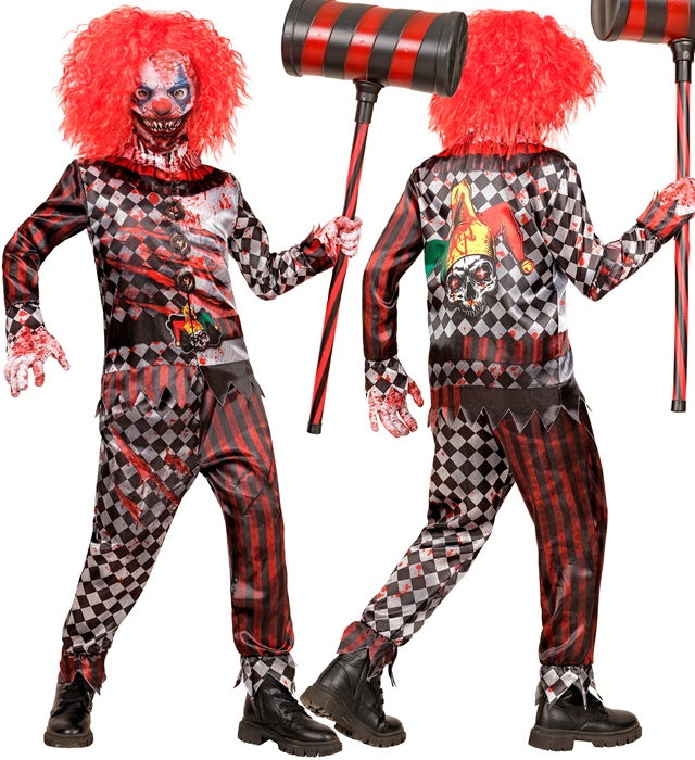 Evil Clown Fast Costume  Jacket, Pants, Gloves, Mask 