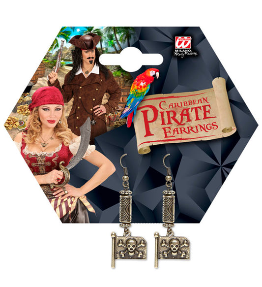 Pair Of Pirate Flag Earrings