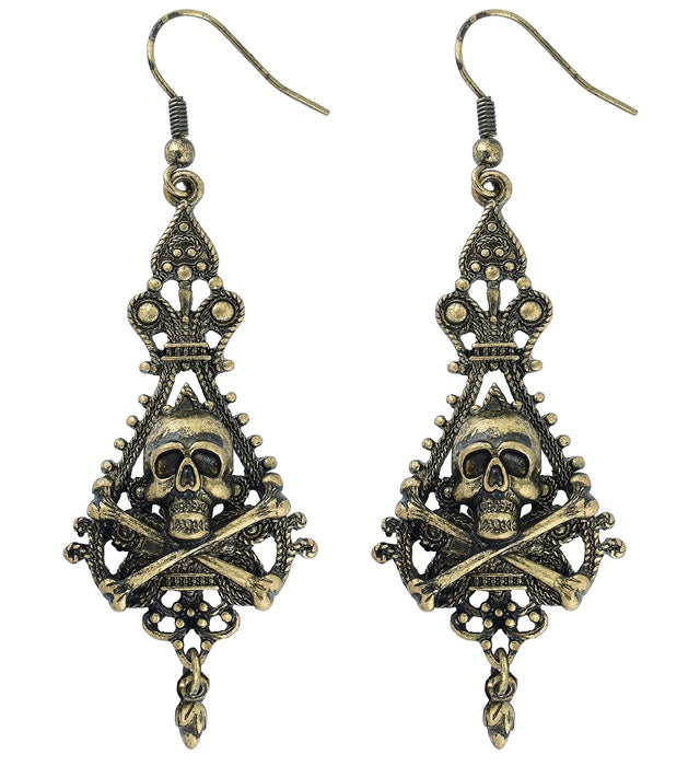 Pair Of Pirate Skull & Cross Bones Earrings