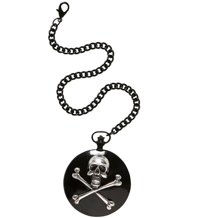 Skull & Cross Bones Pocket Watch With Chain