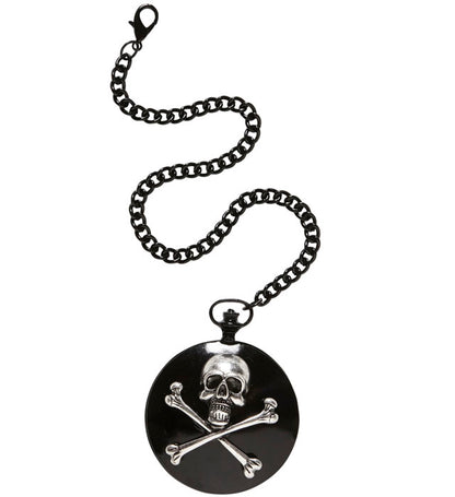 Skull & Cross Bones Pocket Watch With Chain