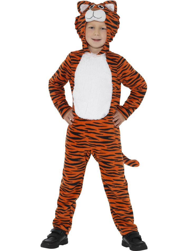 Tiger Costume Kids Hooded Jumpsuit with Tail 1