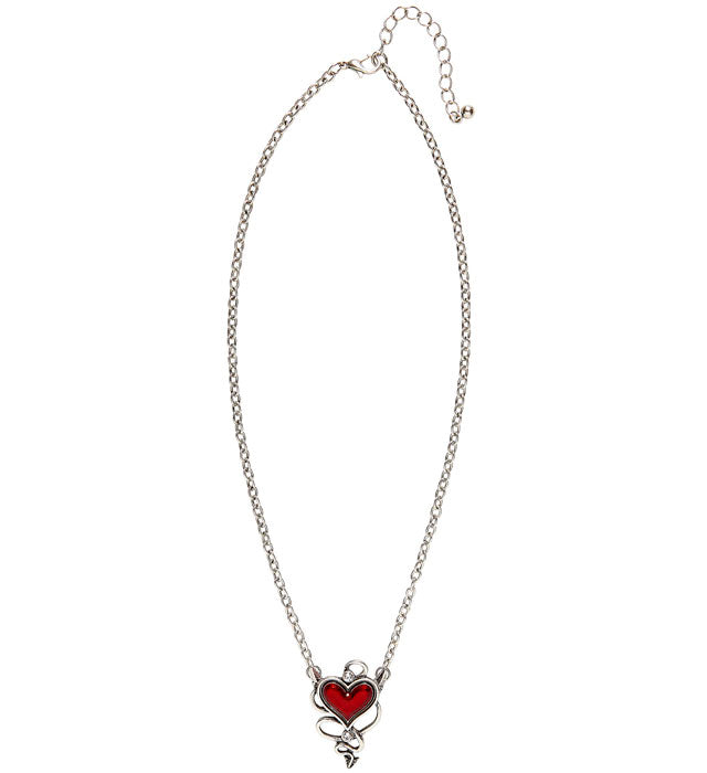 Devilish Red Heart Gem Necklace