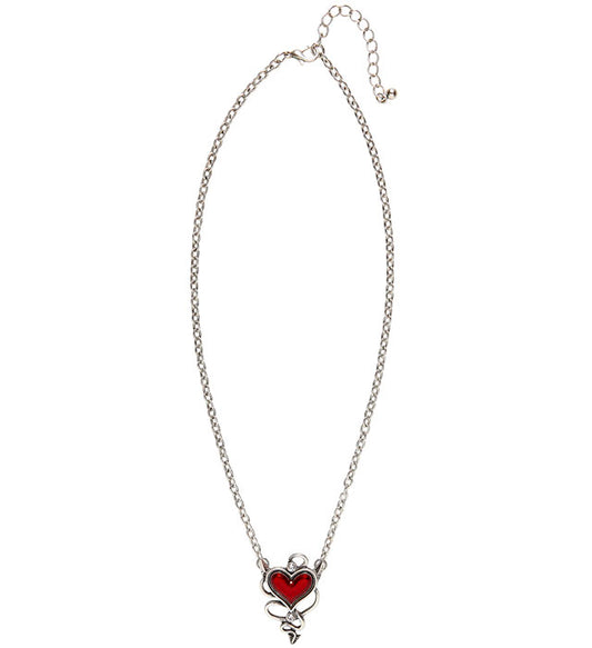 Devilish Red Heart Gem Necklace