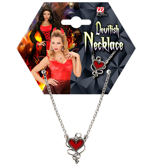 Devilish Red Heart Gem Necklace