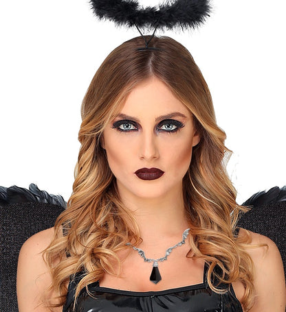 Bat Necklace With Black Gem