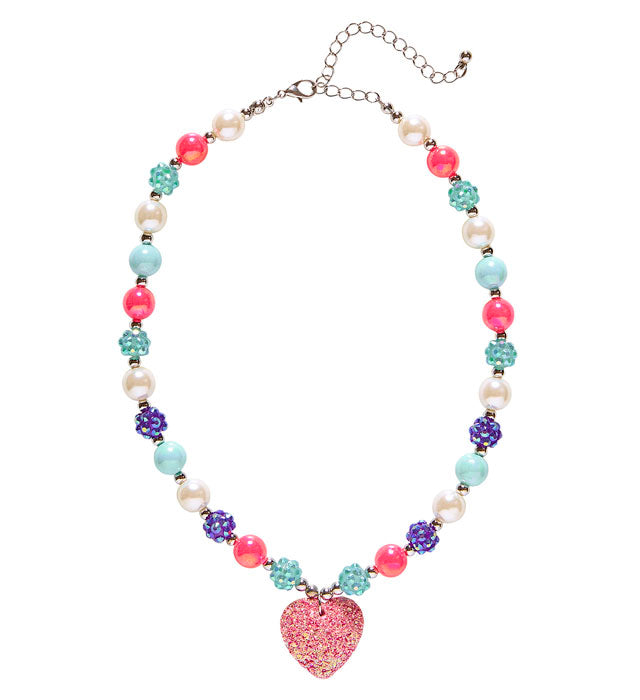 Pink  Heart Beaded Necklace