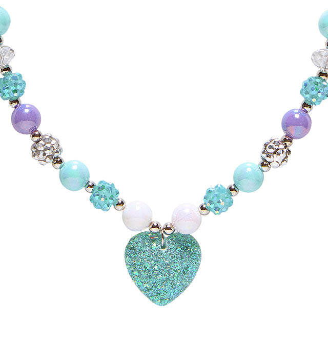 Azure  Heart Beaded Necklace