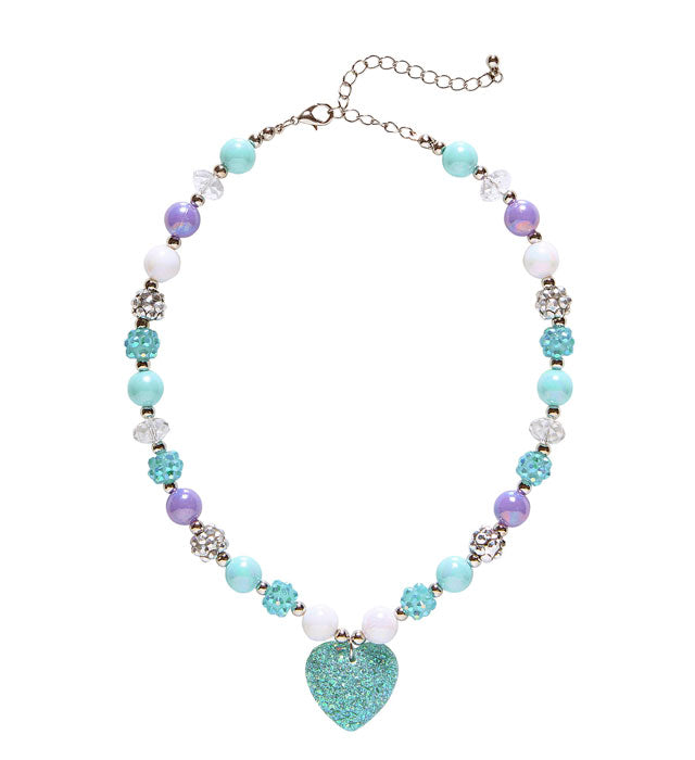 Azure  Heart Beaded Necklace