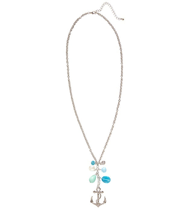 Strass Anchor Necklace With Charms