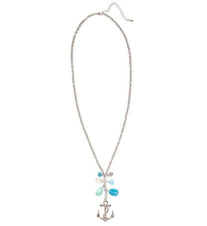 Strass Anchor Necklace With Charms