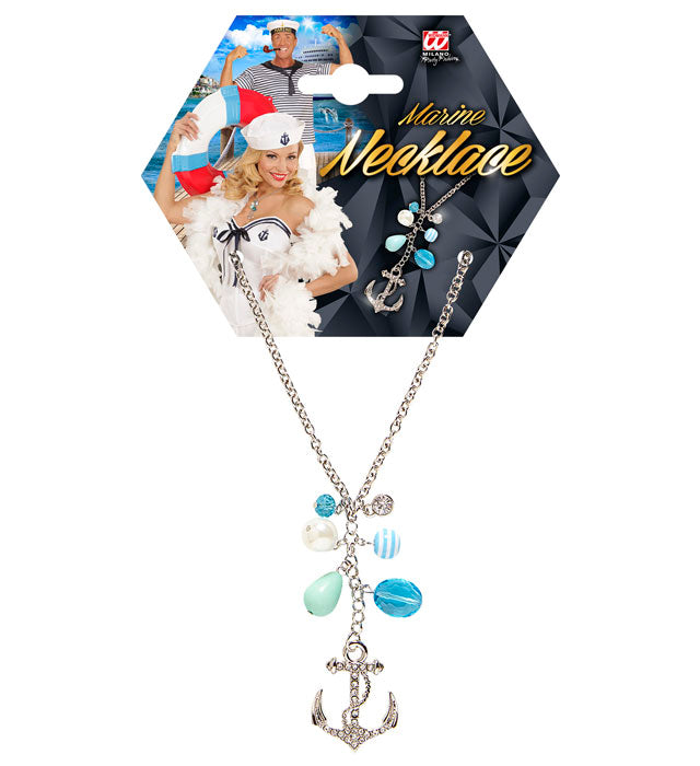 Strass Anchor Necklace With Charms