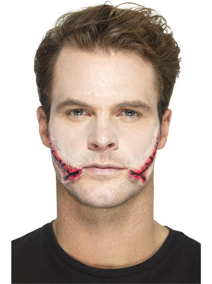 Latex Stitched Smile Prosthetic Adult Flesh Coloured Horror Accessory 4