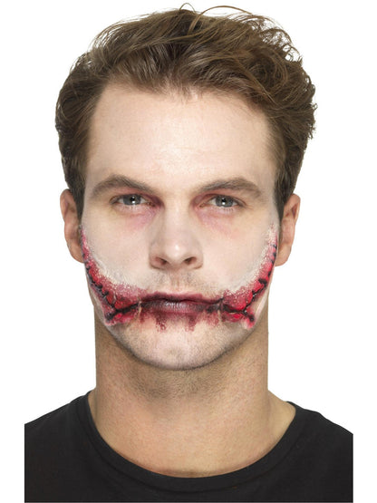 Latex Stitched Smile Prosthetic Adult Flesh Coloured Horror Accessory 5