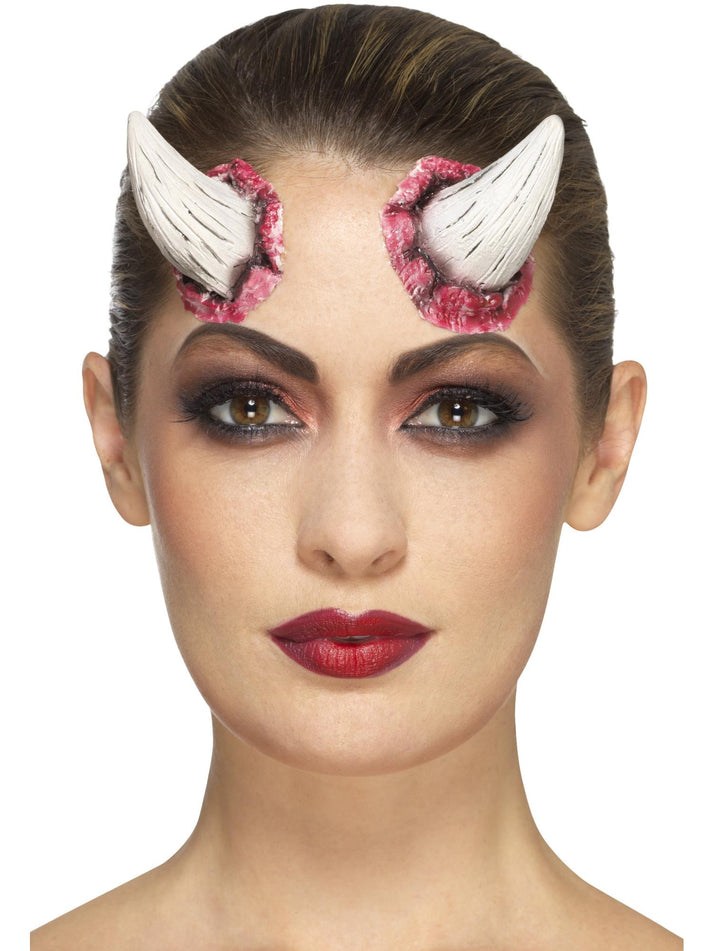 Latex Devil Horn Prosthetics with Adhesive Adult SFX Make Up Accessory